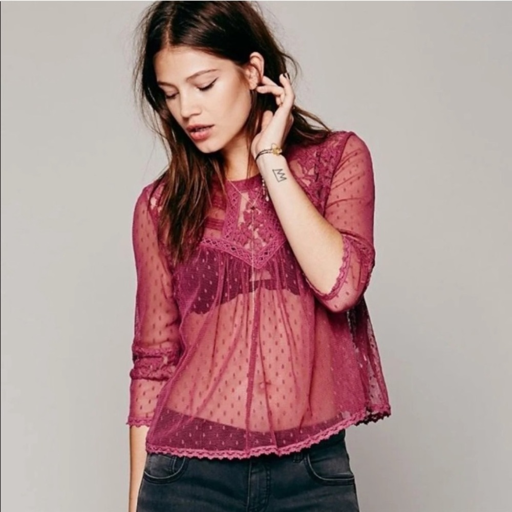 Free People Modern Romance Lace Blouse